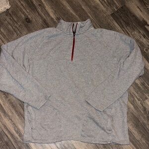 Pact womans 1/4 zip Light Gray Zip-Up Sweatshirt 100 organic cotton medium